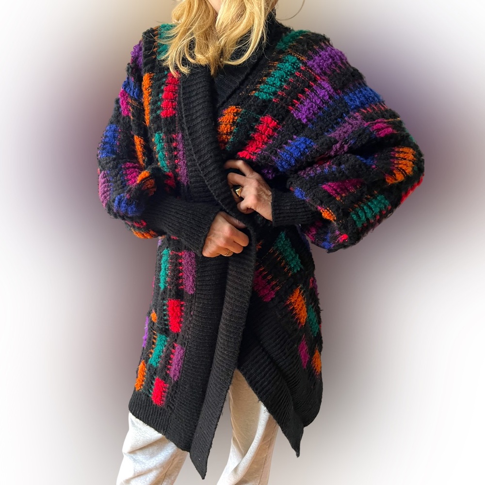 Colorful Super Unique Vintage 80s Women's Cardigan
